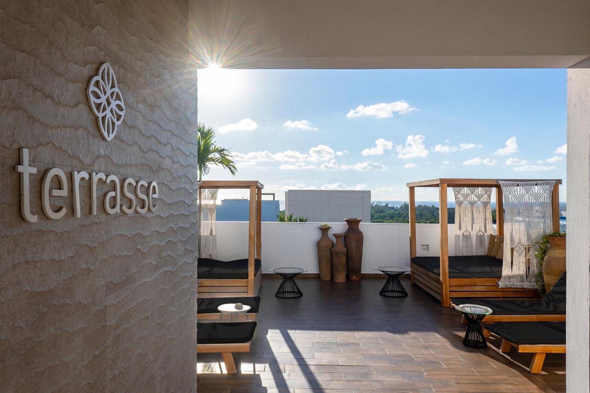 Terrasse Hotel Playa Del Carmen Exterior foto